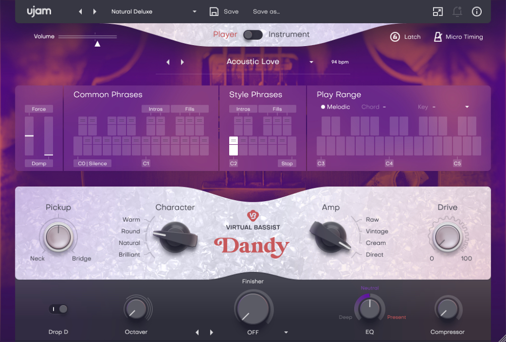 Virtual Bassist DANDY | Classy, Warm Vintage Bass Plug-in